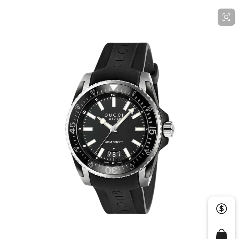 Authentic Men’s Gucci Dive Watch.  Water-resistant analog watch. Black.